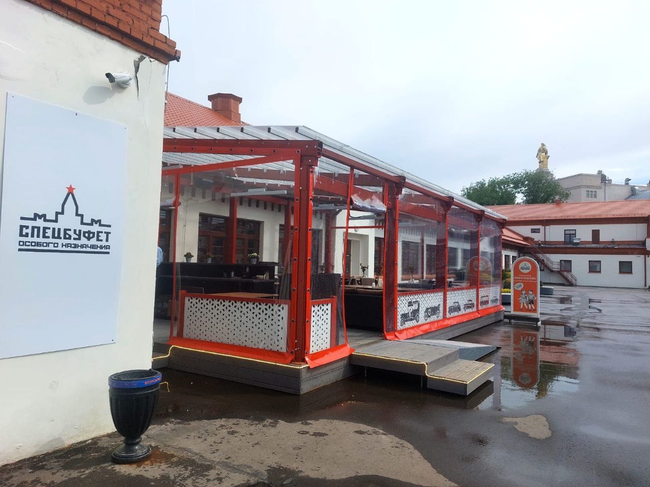 ПВХ шторы для летней террасы кафе в Новосиле
